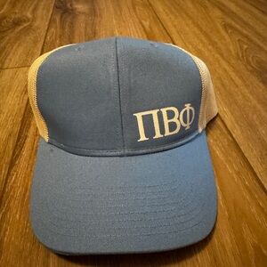 PI Beta Phi Blue Trucker Hat with Greek Lettering